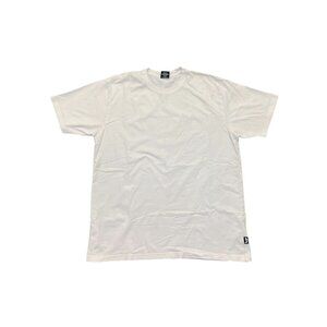 VTG Stussy Blank White Heavy Cotton Tshirt Unisex Size Large Logo Tee RARE